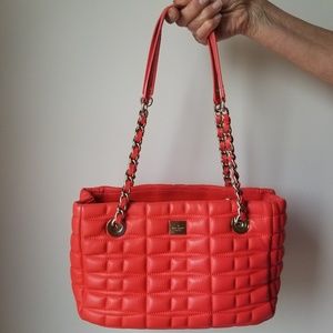 Bright red Kate Spade quilted purse